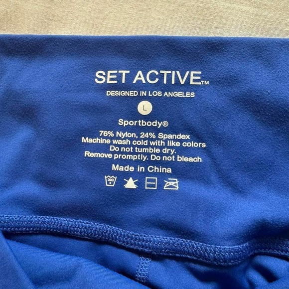SET ACTIVE Sportbody Royal Blue Leggings - Size Large - Picture 6 of 12